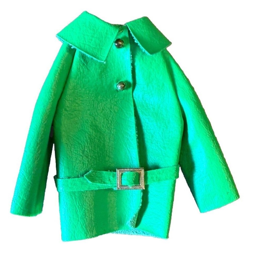 Vintage 1965 Francie Barbie Doll#1512 Pretty Power Jacket Coat Green